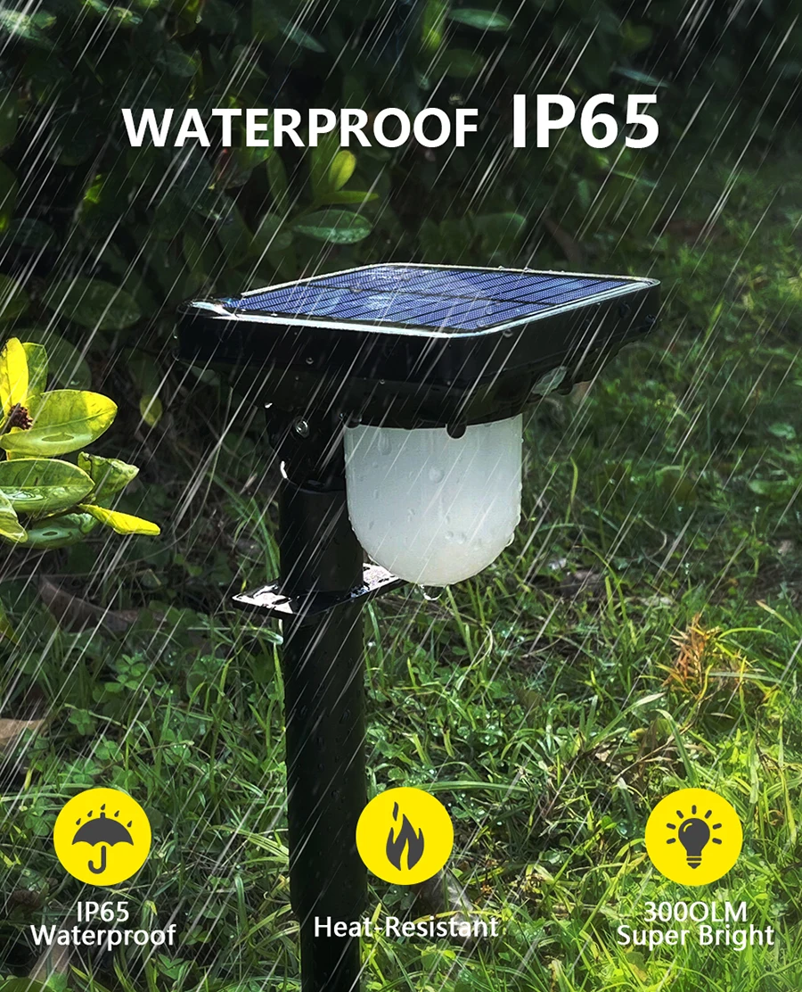 1-4PC Solar Landscape Spotlights Garden Motion Sensor Pathway Lights 3 Modes Waterproof Wall Lamp Patio Lawn Walkway Decor