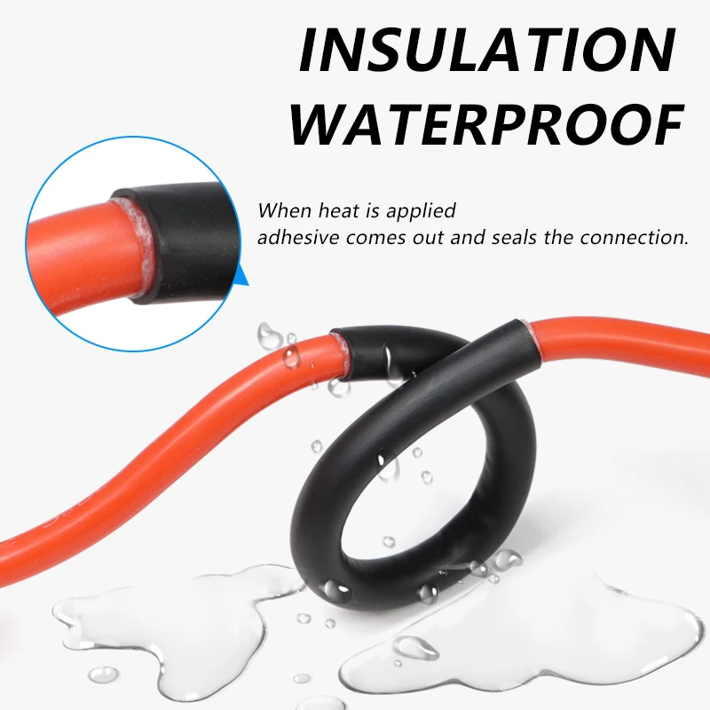 2M 11 Colors 3:1 with Glue Heat Shrink Tube 1.6mm ~ 50mm Dual Wall Adhesive Lined Polyolefin Shrinkage Wire Cable Protect Sleeve