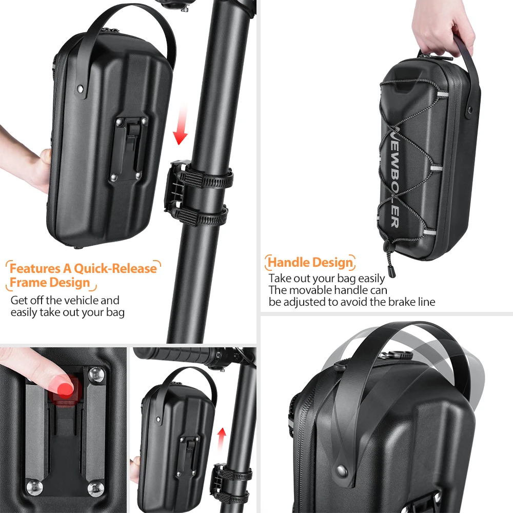 NEWBOLER 3L/5L Electric Scooter EVA Hard Shell Hanging Bag Headband Folding Electric Bicycle Quick Release Electric Scooter Bag