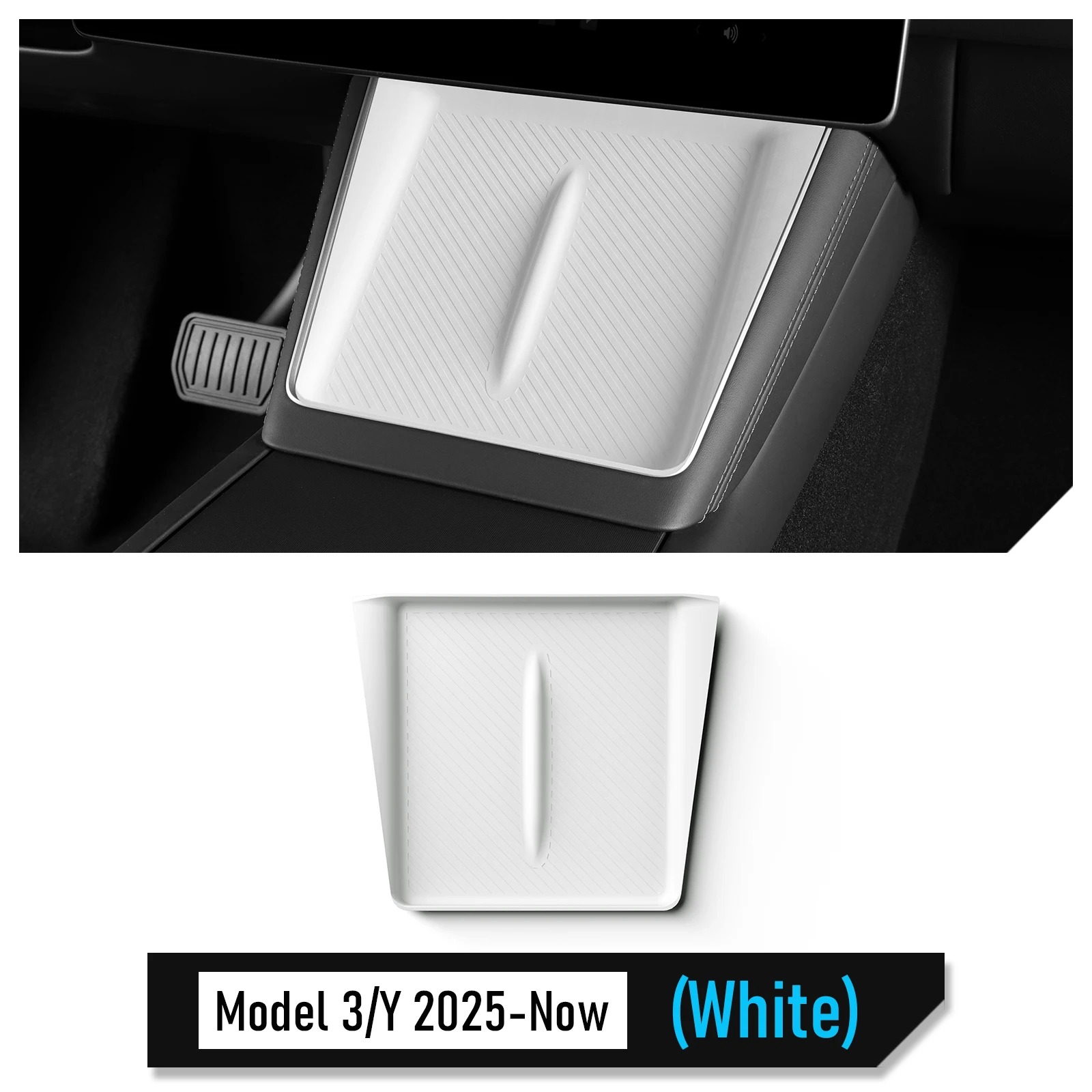 Non-slip Car Charger Mat Center Console Wireless Charging Pad for Tesla Model Y Juniper Model 3 2025 2026 Organizer Accessories