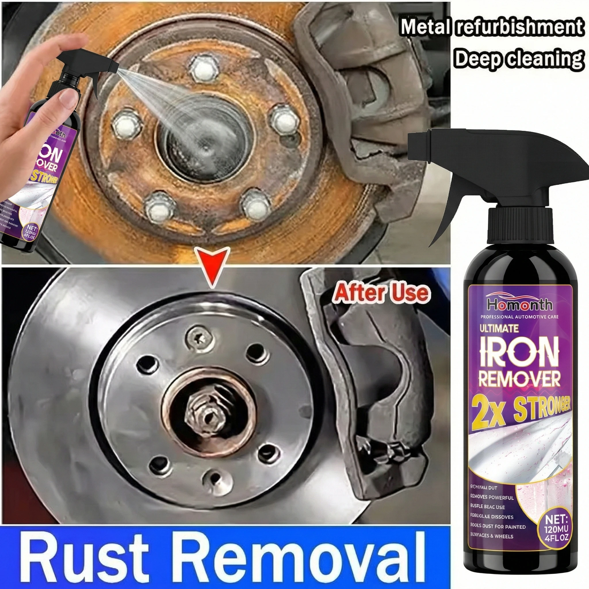 Rust Remover Spray Powerful Rust Removal For Metal Car Bike Household Tools 2026