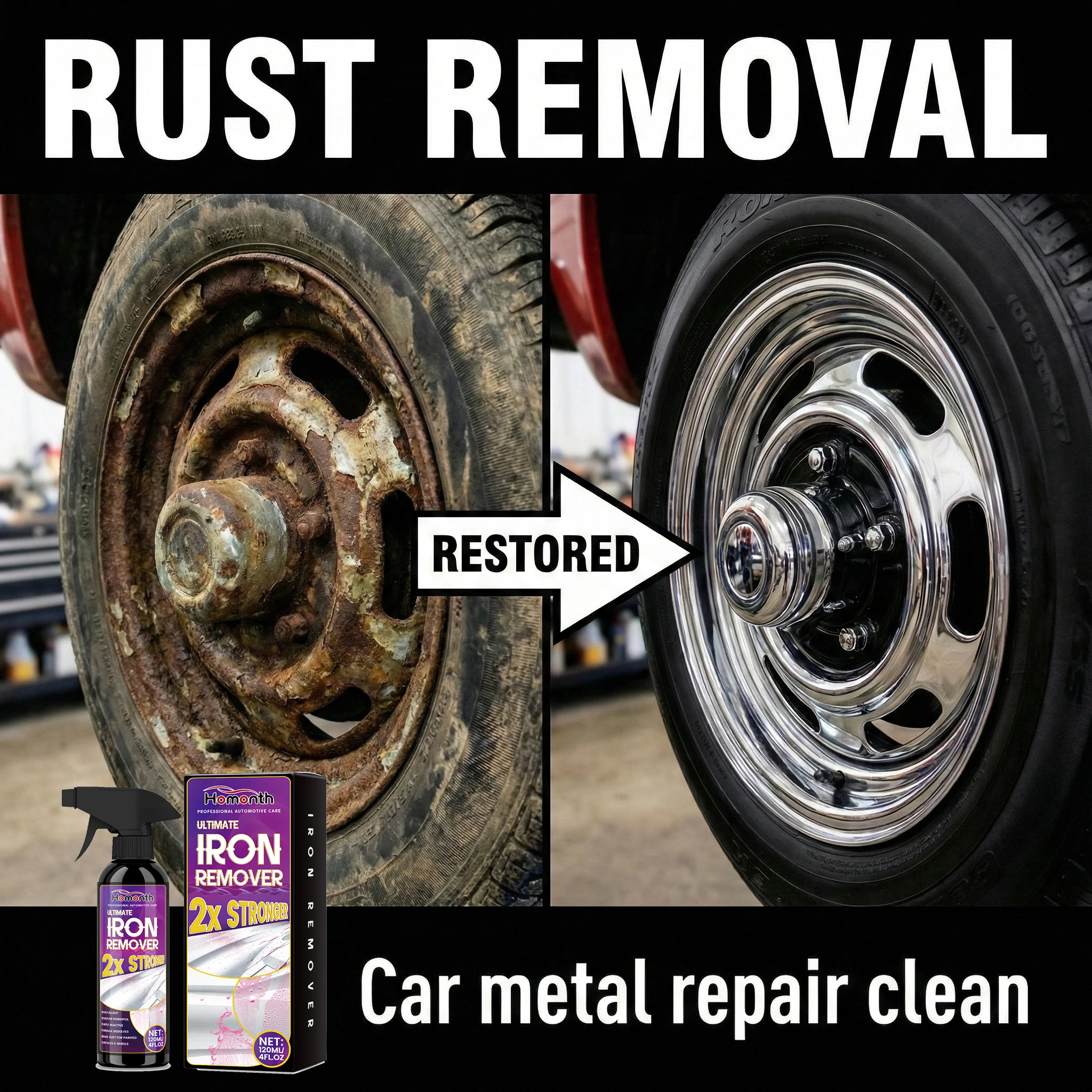 Rust Remover Spray Powerful Rust Removal For Metal Car Bike Household Tools 2026