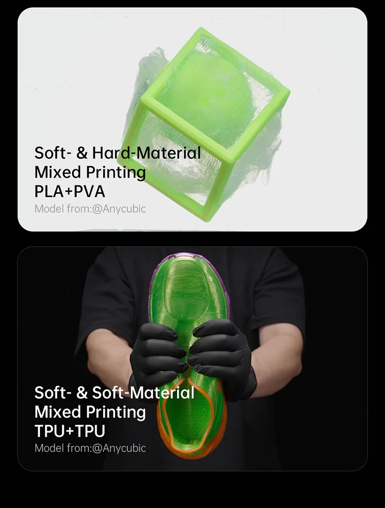 NEW ANYCUBIC Kobra X Multi-color 3D Printer Built in 4 Color Soft & Hard Materail Printing Max 600mm/s Print Speed 3D Printer