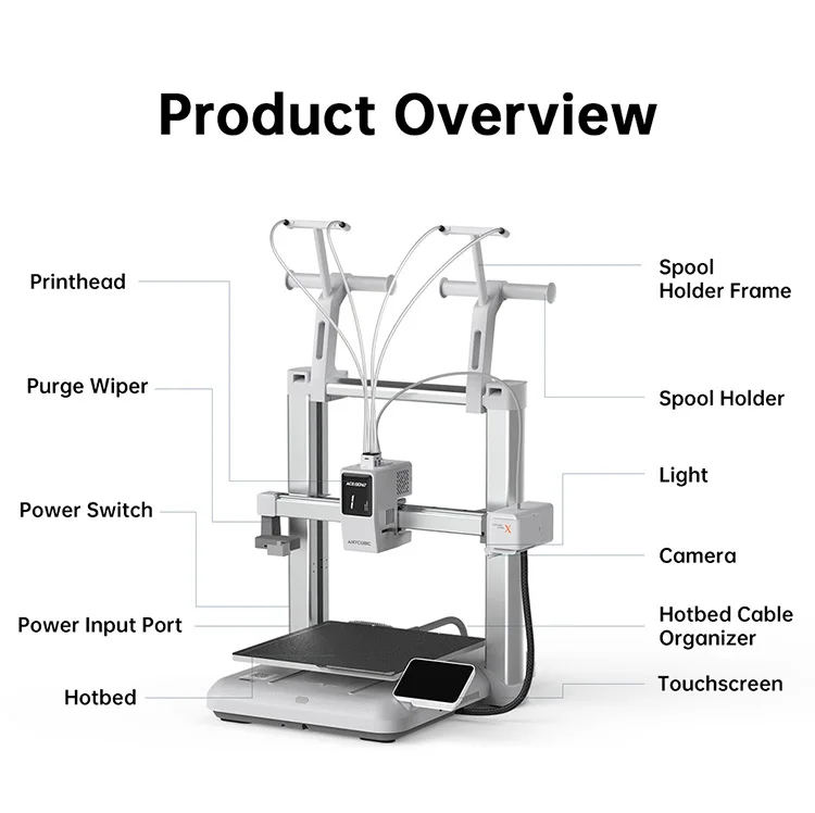 NEW ANYCUBIC Kobra X Multi-color 3D Printer Built in 4 Color Soft & Hard Materail Printing Max 600mm/s Print Speed 3D Printer