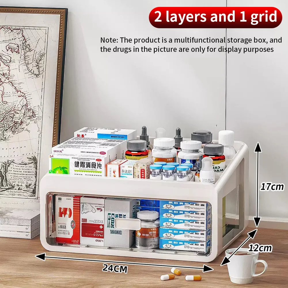 Large Capacity Home Medical Storage Box, Multi-layer Drawer Type Medicine Organizer, Multifunctional Drug Storage Cabinet for Ho