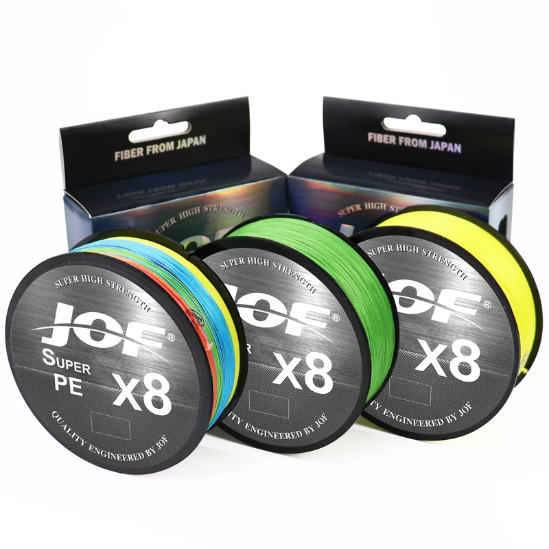 JOF 15-100LB X8 Braided Fishing Line Abrasion Resistant Superline Zero Stretch for Saltwater and Freshwater 150M 300M 500M