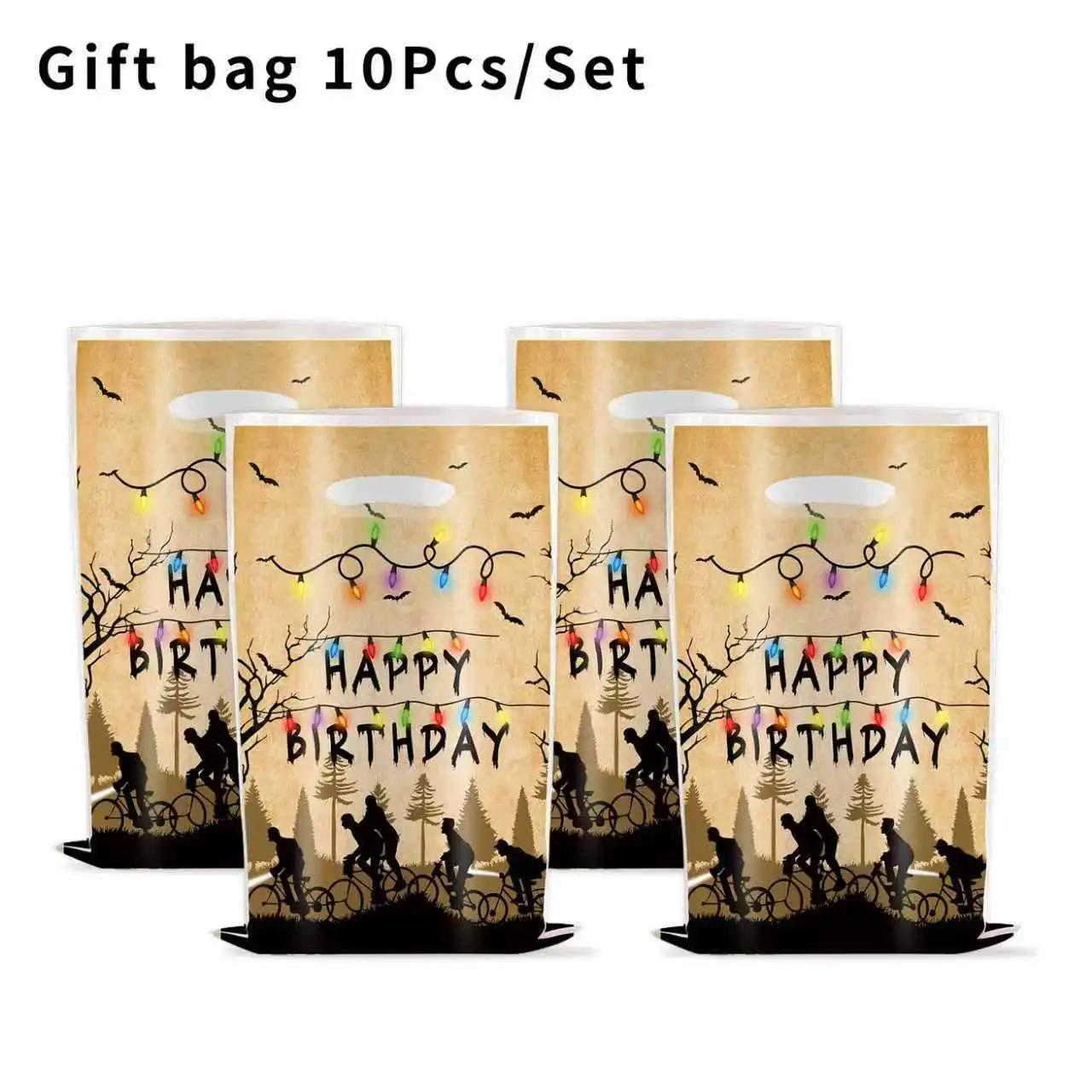 Stranger Season 5 Gift Bag Party Supplies Birthday Decor Goody Biscuit Loots Candy Bag Packaging Baby Shower Horror Party Favors