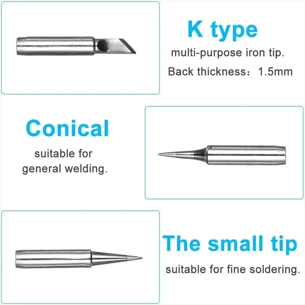 900M-T Series Welding Tips Lead-Free Welding Solder Tip Pure Copper Soldering Iron Head Welding Soldering Accessories