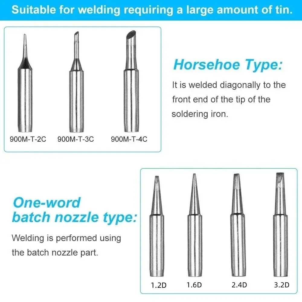 900M-T Series Welding Tips Lead-Free Welding Solder Tip Pure Copper Soldering Iron Head Welding Soldering Accessories