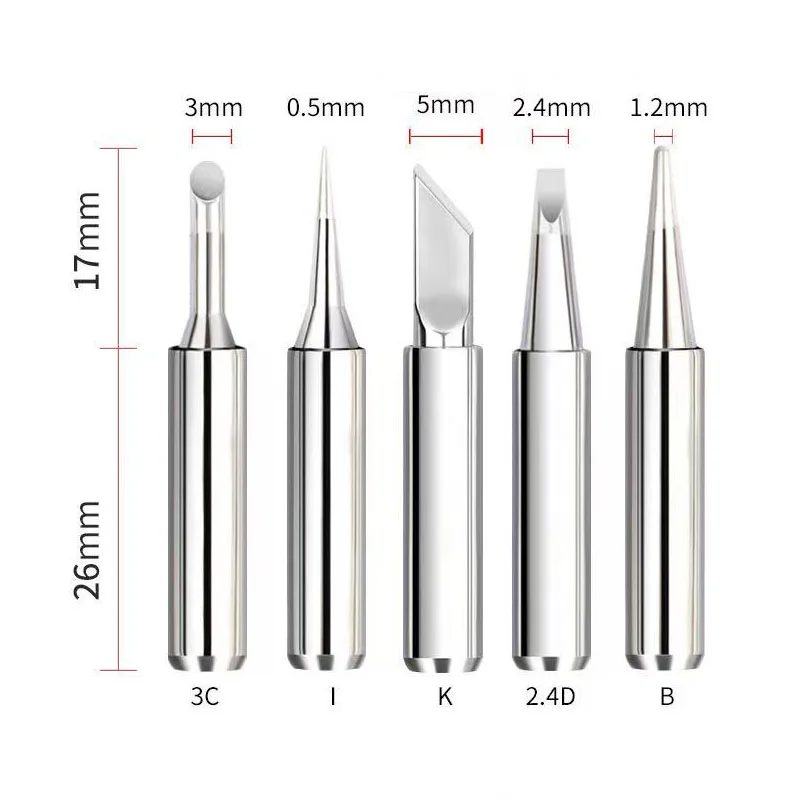 900M-T Series Welding Tips Lead-Free Welding Solder Tip Pure Copper Soldering Iron Head Welding Soldering Accessories
