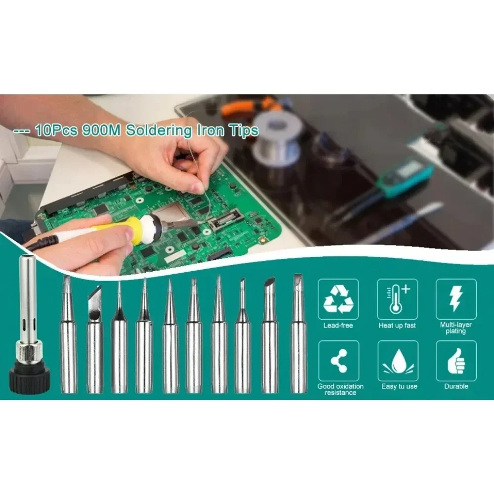 900M-T Series Welding Tips Lead-Free Welding Solder Tip Pure Copper Soldering Iron Head Welding Soldering Accessories
