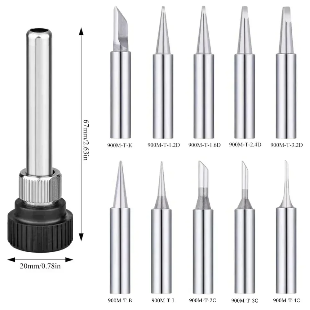 900M-T Series Welding Tips Lead-Free Welding Solder Tip Pure Copper Soldering Iron Head Welding Soldering Accessories