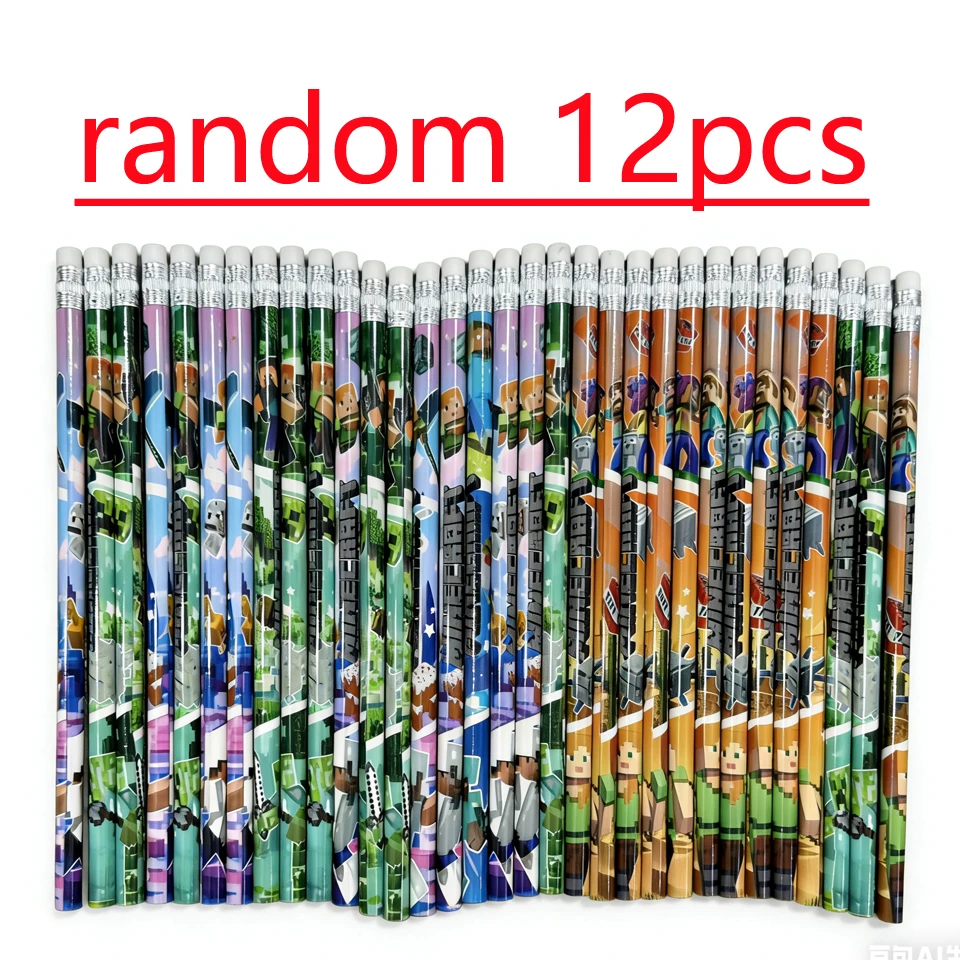 HOT 4pcs-12pcs Pencil no box High Appearance Level MC 2B Pencil Children Special Wood Pen Stationery Birthday Gift--