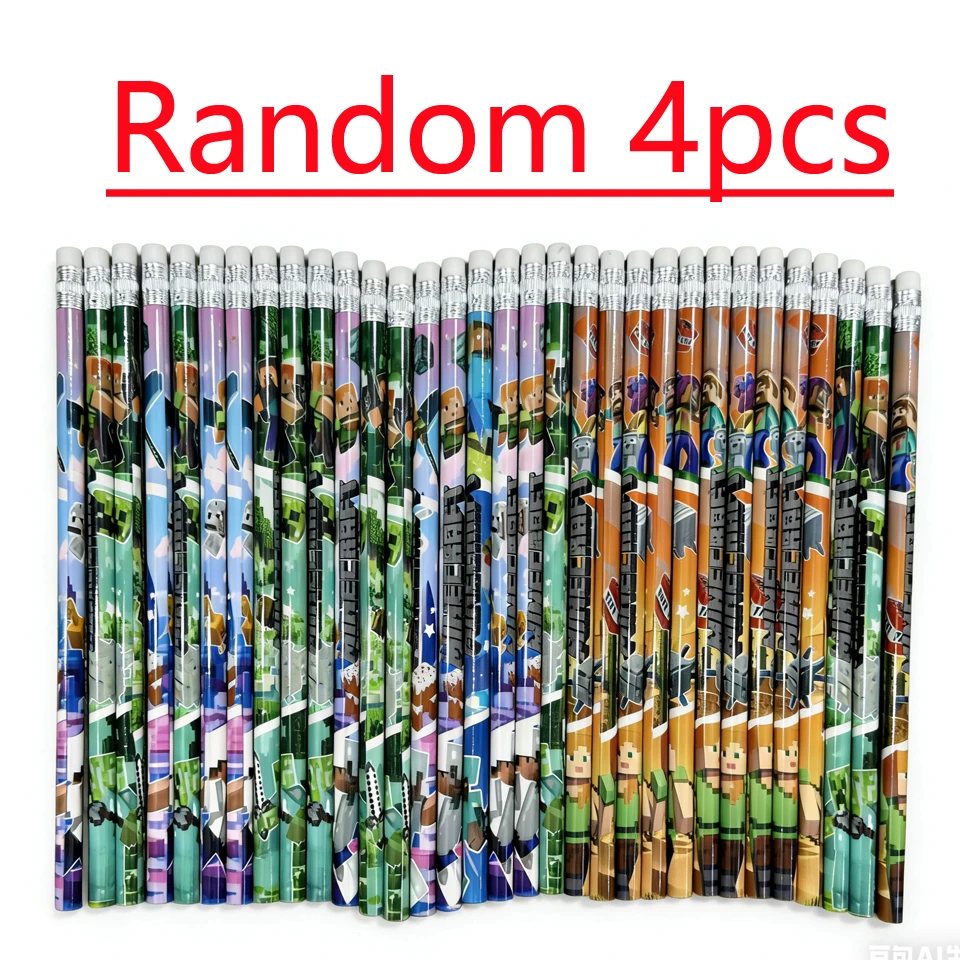 HOT 4pcs-12pcs Pencil no box High Appearance Level MC 2B Pencil Children Special Wood Pen Stationery Birthday Gift--