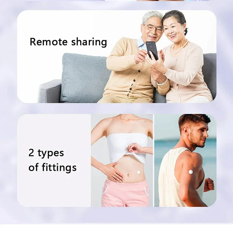 aidexx 15Day Continuous Blood Glucose Sensor Dynamic Glucose Monitoring CGMS Bluetooth ScanFree Blood Sugar Monitor for Diabetes
