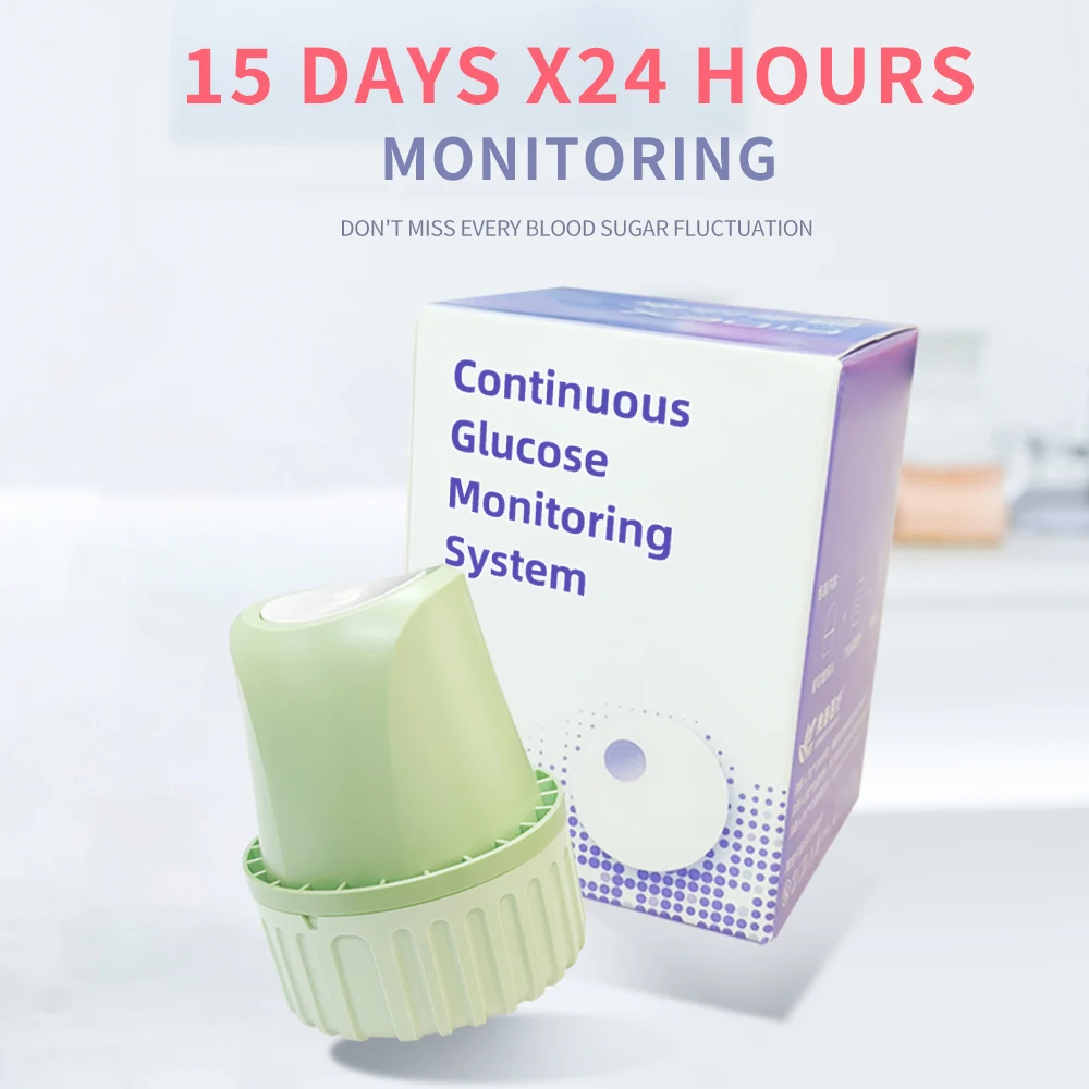 aidexx 15Day Continuous Blood Glucose Sensor Dynamic Glucose Monitoring CGMS Bluetooth ScanFree Blood Sugar Monitor for Diabetes