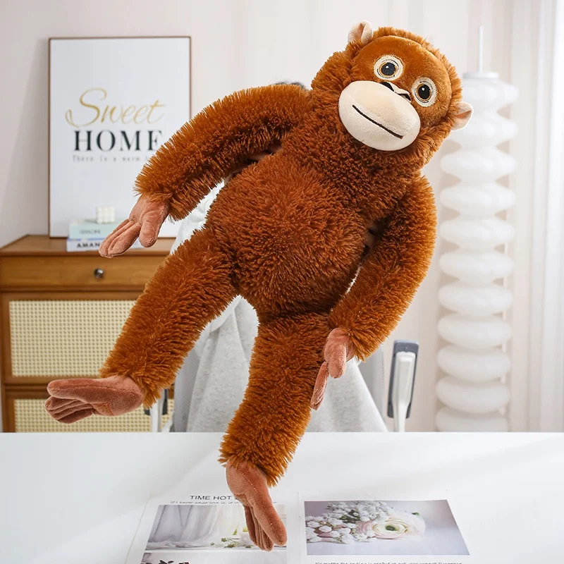 30/60/90CM Lifelike Monkey Orangutan Plushies Dolls Cartoon Gorilla Plush Stuffed Animal Toy Room Decor