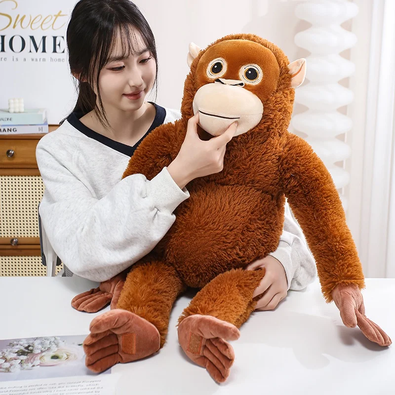 30/60/90CM Lifelike Monkey Orangutan Plushies Dolls Cartoon Gorilla Plush Stuffed Animal Toy Room Decor