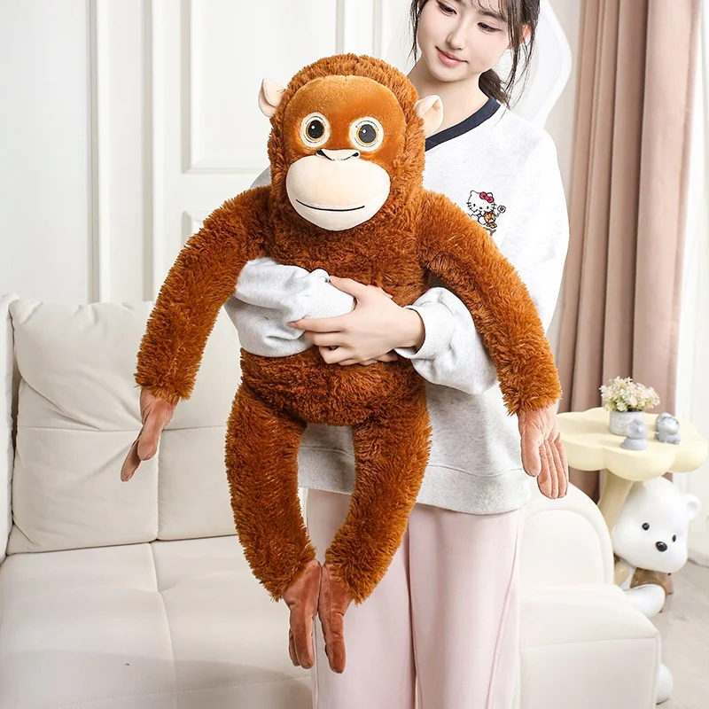 30/60/90CM Lifelike Monkey Orangutan Plushies Dolls Cartoon Gorilla Plush Stuffed Animal Toy Room Decor