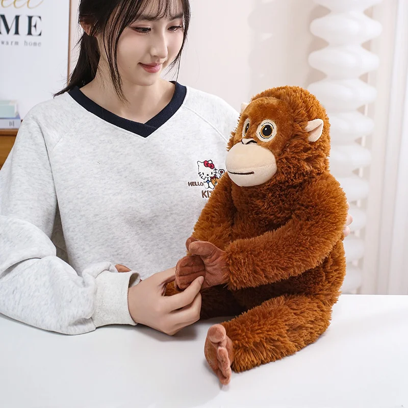 30/60/90CM Lifelike Monkey Orangutan Plushies Dolls Cartoon Gorilla Plush Stuffed Animal Toy Room Decor
