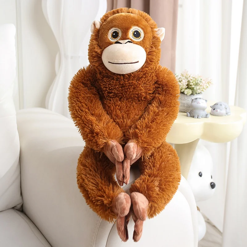 30/60/90CM Lifelike Monkey Orangutan Plushies Dolls Cartoon Gorilla Plush Stuffed Animal Toy Room Decor