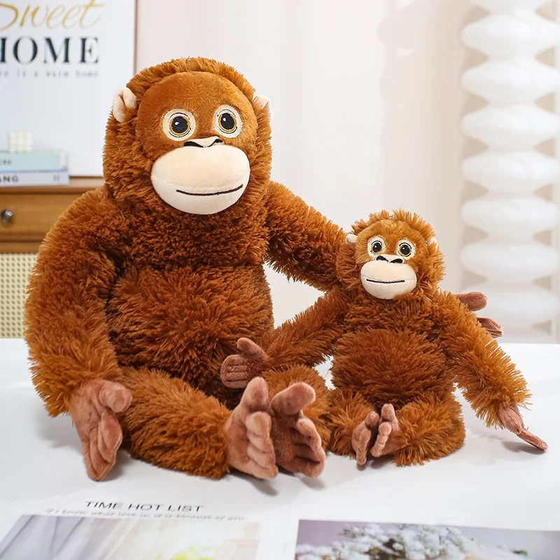 30/60/90CM Lifelike Monkey Orangutan Plushies Dolls Cartoon Gorilla Plush Stuffed Animal Toy Room Decor