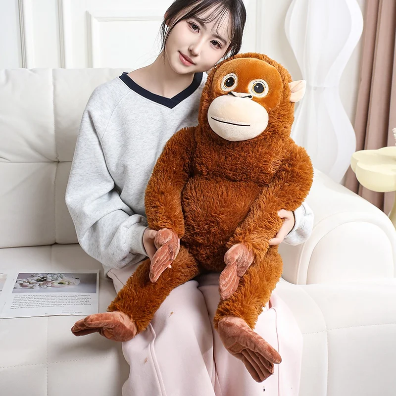 30/60/90CM Lifelike Monkey Orangutan Plushies Dolls Cartoon Gorilla Plush Stuffed Animal Toy Room Decor