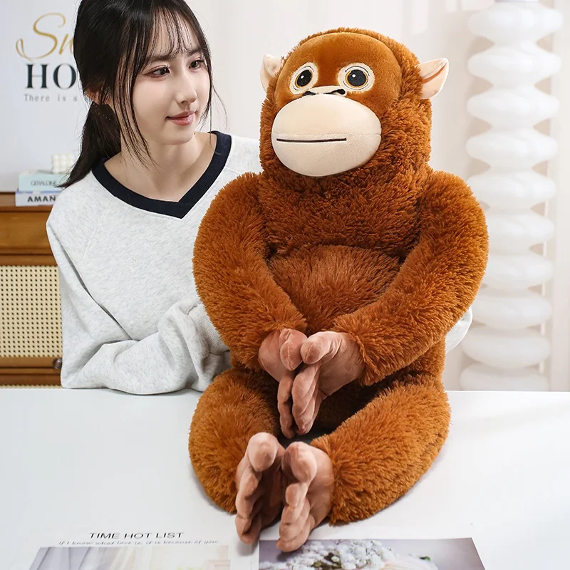 30/60/90CM Lifelike Monkey Orangutan Plushies Dolls Cartoon Gorilla Plush Stuffed Animal Toy Room Decor