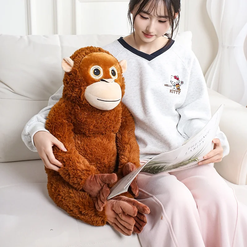 30/60/90CM Lifelike Monkey Orangutan Plushies Dolls Cartoon Gorilla Plush Stuffed Animal Toy Room Decor