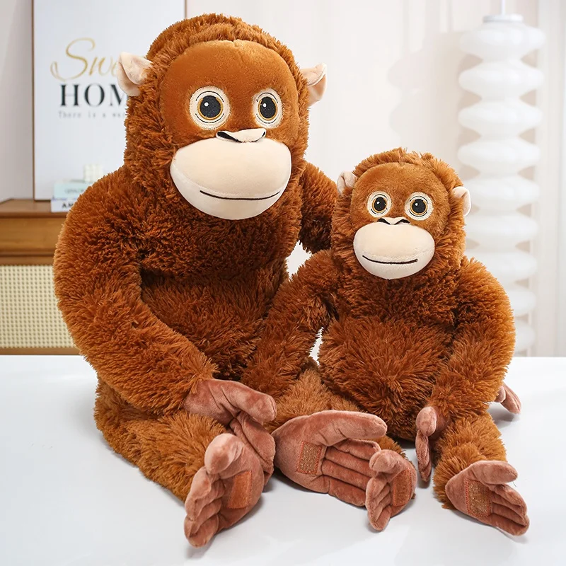 30/60/90CM Lifelike Monkey Orangutan Plushies Dolls Cartoon Gorilla Plush Stuffed Animal Toy Room Decor