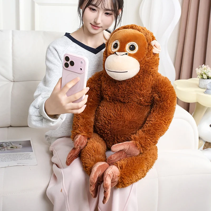 30/60/90CM Lifelike Monkey Orangutan Plushies Dolls Cartoon Gorilla Plush Stuffed Animal Toy Room Decor