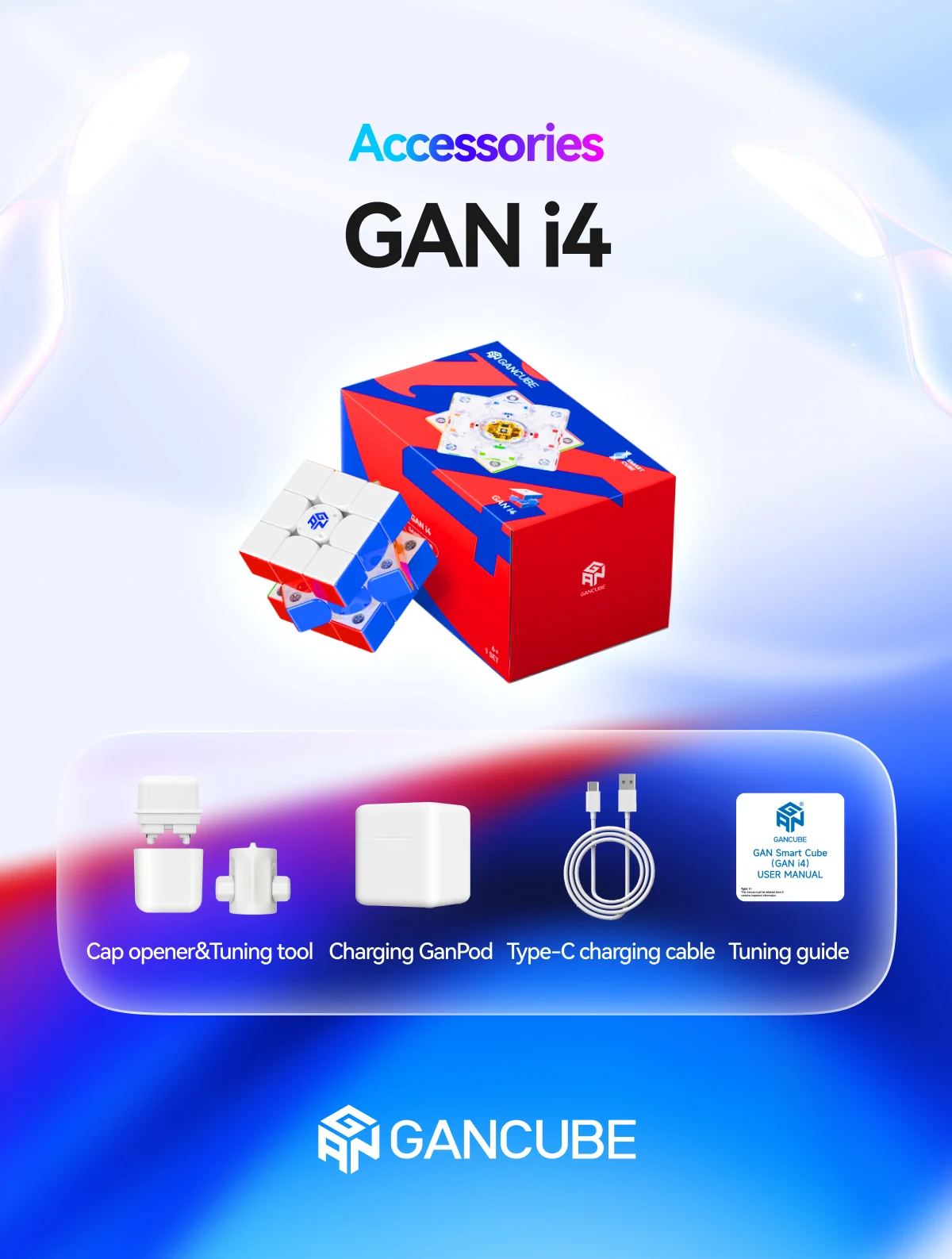 [JudyCube] GAN I4 Intelligent Flagship 3X3 Magnetic Smooth Competition Online PK Puzzle Toy GAN Smart Cube I4