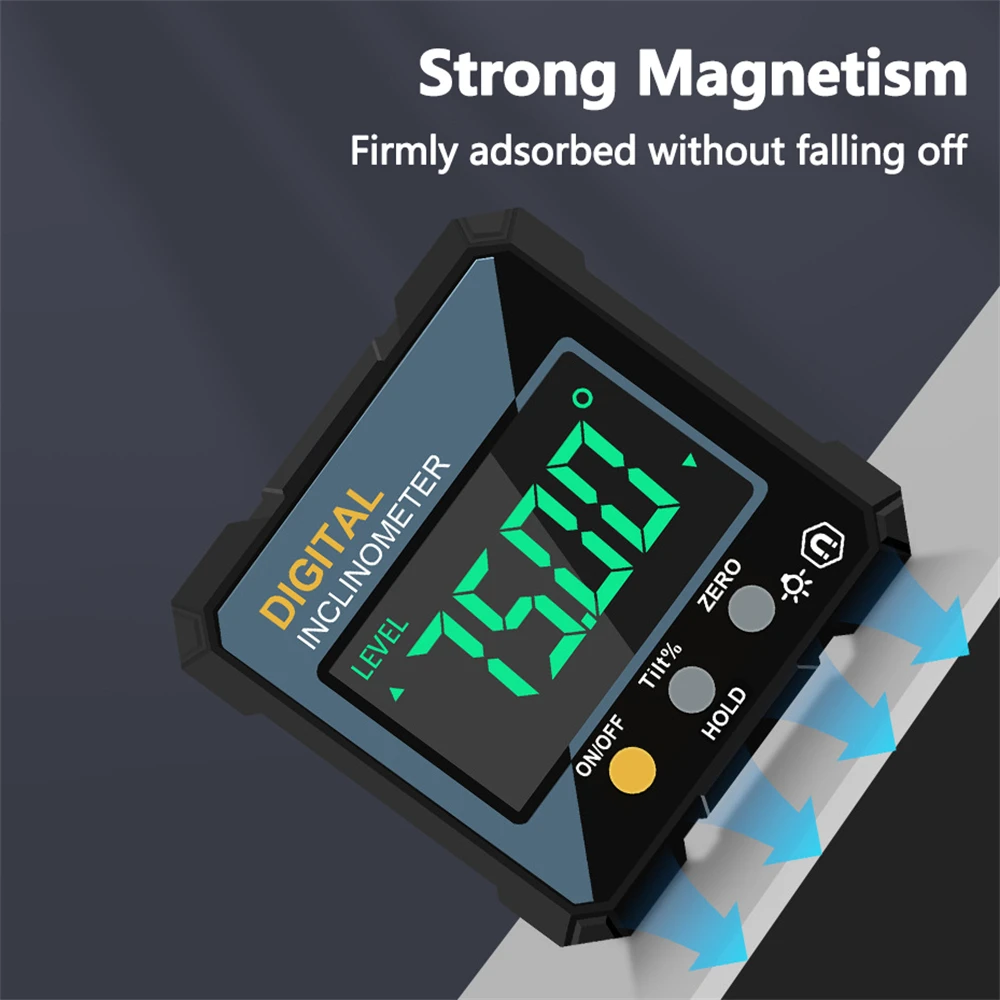 Woodworking Tools 4-sided Magnetic Dual Laser Inclinometer Digital Angle Measuring Instrument with Tilt Measurement Laser Level