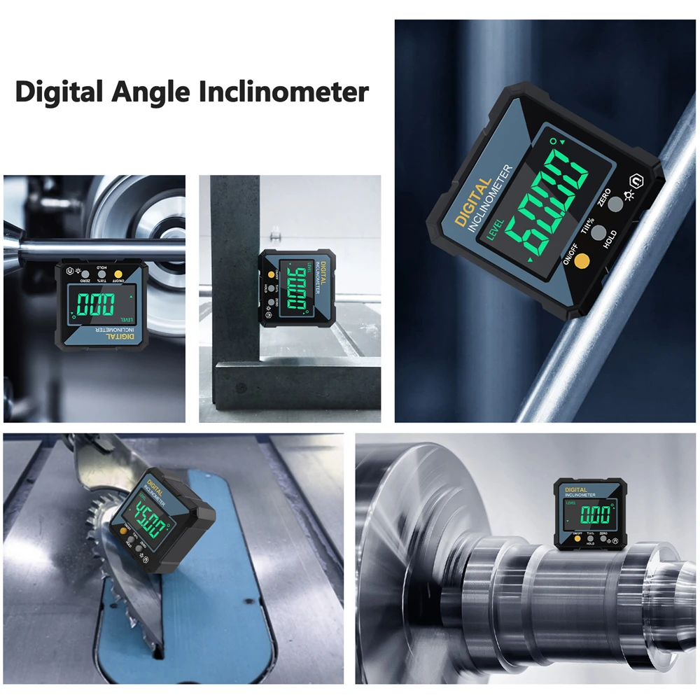 Woodworking Tools 4-sided Magnetic Dual Laser Inclinometer Digital Angle Measuring Instrument with Tilt Measurement Laser Level