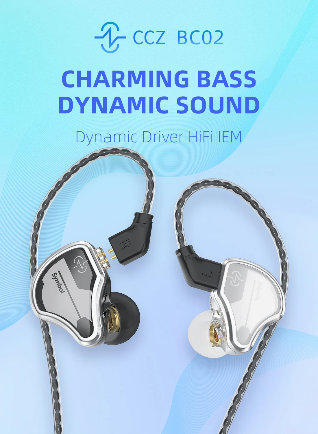 CCZ BC02 Dynamic Driver HiFi IEM With 10MM Carbon Nano Tube Diaphragm In Ear Earphones Bass Wired Headphones Monitor Headset