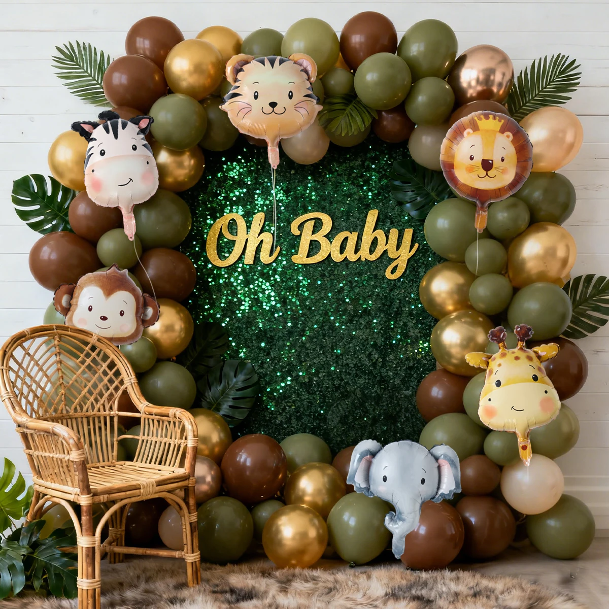 Jungle Animal Head Foil Balloons Wild One Birthday Party Decorations Favors Safari Animals Balloons Baby Shower Party Supplies