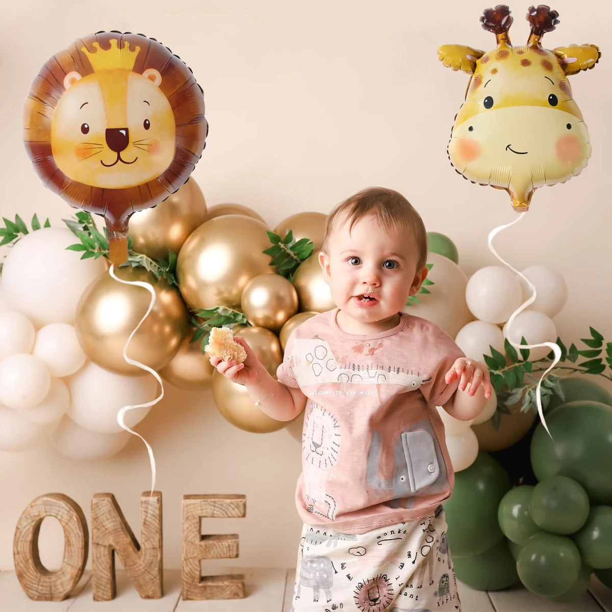Jungle Animal Head Foil Balloons Wild One Birthday Party Decorations Favors Safari Animals Balloons Baby Shower Party Supplies
