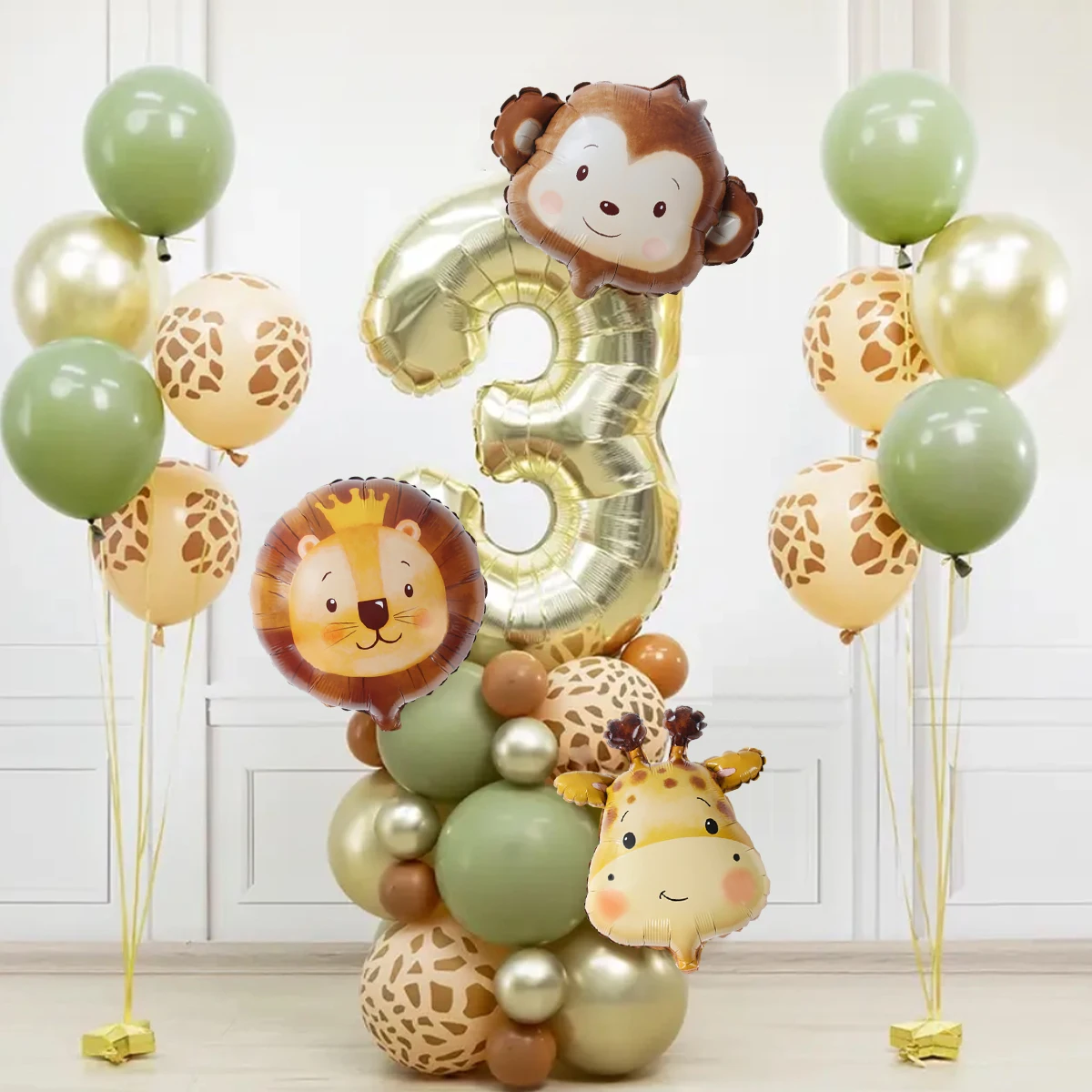 Jungle Animal Head Foil Balloons Wild One Birthday Party Decorations Favors Safari Animals Balloons Baby Shower Party Supplies