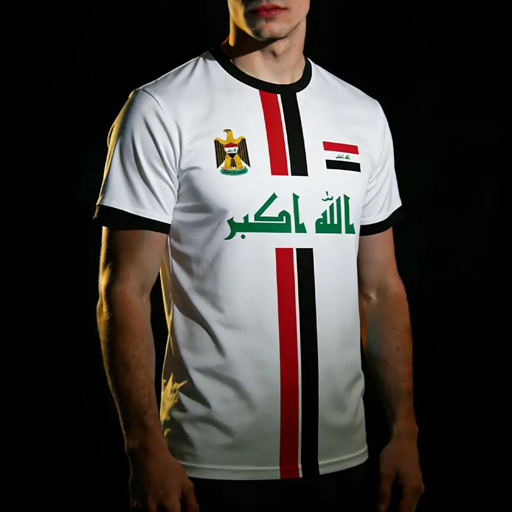 Iraq Style Printed Jerseys Men's And Women's Summer Street Short-sleeved Tee Sports Breathable Quick-drying Football T-shirts