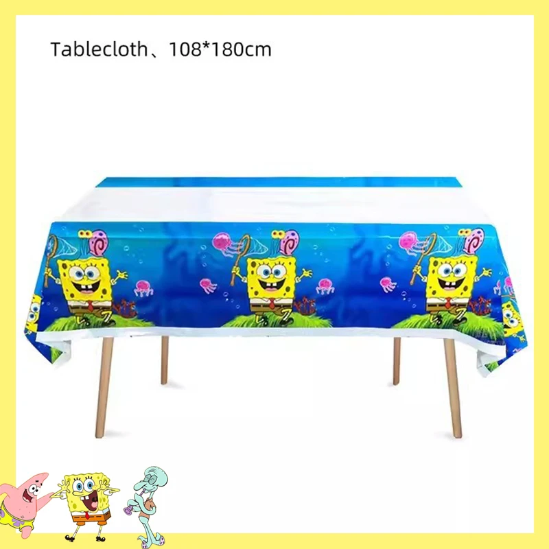 SpongeBob SquarePants Party Decorations Baby Shower Birthday Theme Birthday Party Disposable Tableware Cup Plate Tablecloth
