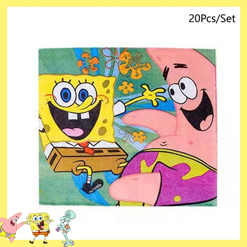 SpongeBob SquarePants Party Decorations Baby Shower Birthday Theme Birthday Party Disposable Tableware Cup Plate Tablecloth