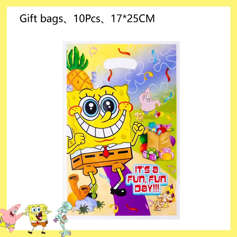 SpongeBob SquarePants Party Decorations Baby Shower Birthday Theme Birthday Party Disposable Tableware Cup Plate Tablecloth