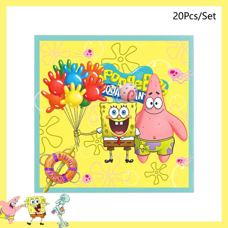 SpongeBob SquarePants Party Decorations Baby Shower Birthday Theme Birthday Party Disposable Tableware Cup Plate Tablecloth