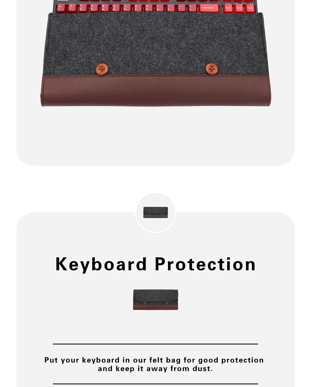 PU Felt keyboard carrying case bag for planck 40% 60% 80% 100% gh60 xd64 tada68 87 tkl 104 Ansi bm60 bm65 bm68 poker Made68 EV63