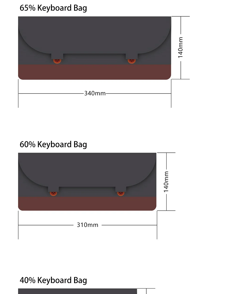 PU Felt keyboard carrying case bag for planck 40% 60% 80% 100% gh60 xd64 tada68 87 tkl 104 Ansi bm60 bm65 bm68 poker Made68 EV63