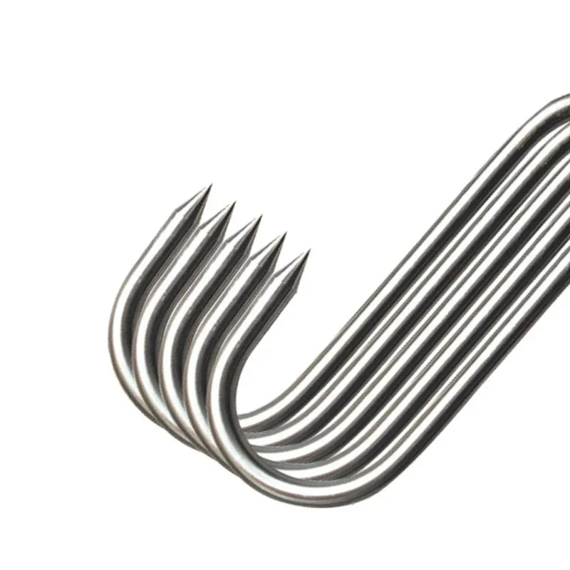 S Hooks Stainless Steel Sharp Tip - Hangers for Butcher Meat Kitchen Utensils Baking Tools Clothes Kitchen Organizer Meat Hook