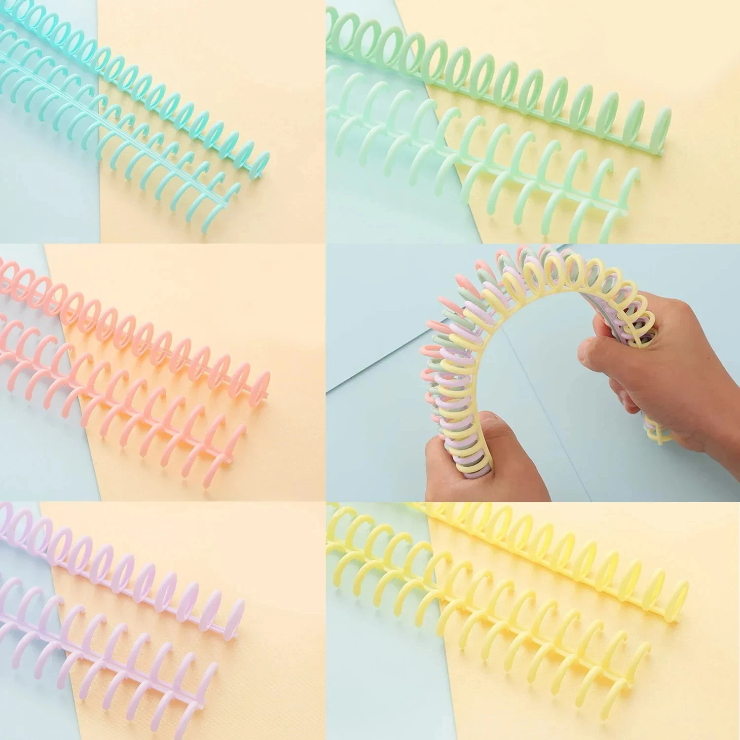 5-10PCS Plastic Comb Binding Spines 30-Ring Spiral Binding Coils for Business Document Notebook File Making - Office Supplies