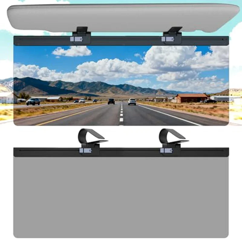 Universal Car Sun Visor Extender Adjustable Anti Glare Driving Shield Extended Sun Visor with Dual Clips for Truck Windshield