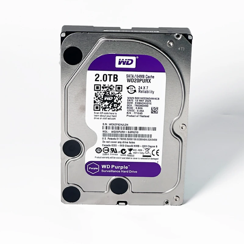 Western Digital 4TB 3TB 2TB 1TB WD Purple Surveillance Internal Hard Drive HDD - SATA 6 Gb/s, 64 MB Cache, 3.5" 1TB-WD10EJRX