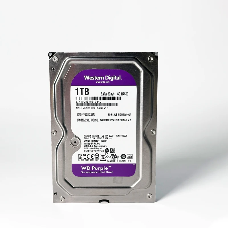 Western Digital 4TB 3TB 2TB 1TB WD Purple Surveillance Internal Hard Drive HDD - SATA 6 Gb/s, 64 MB Cache, 3.5" 1TB-WD10EJRX